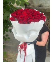 51 червоної троянди 120 см