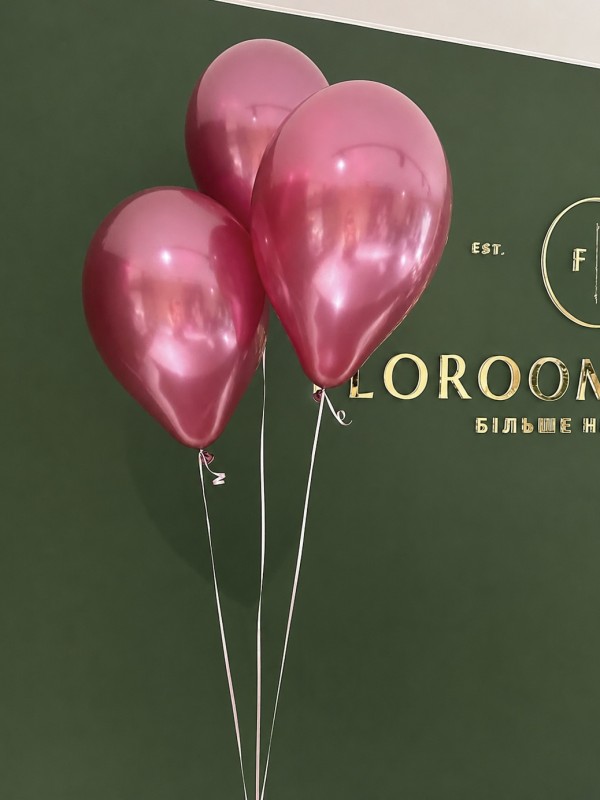 Pink helium balloons 3 pcs