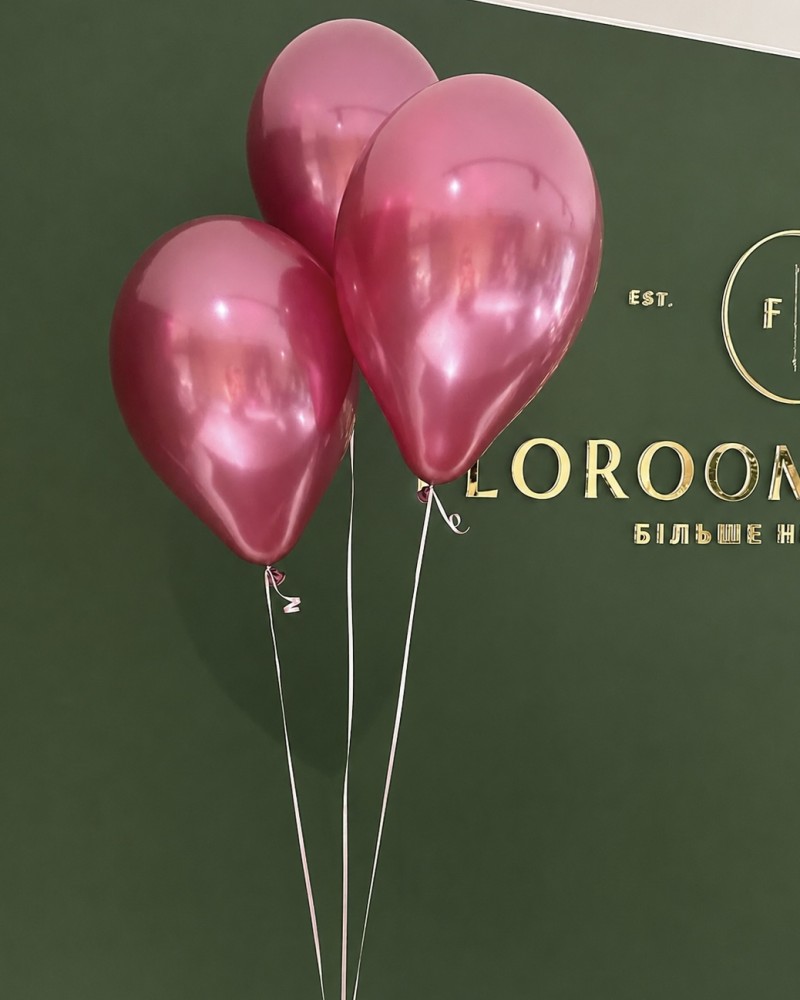 Pink helium balloons 3 pcs