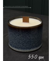 Ароматична соєва свічка ручної роботи у глиняній ємності №3