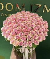 Букет  з 91 рожевої троянди  Атена Роял