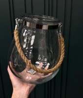 Glass lampion transparent large