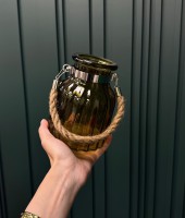 Скляний лампіньйон жовтий