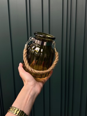 Скляний лампіньйон жовтий